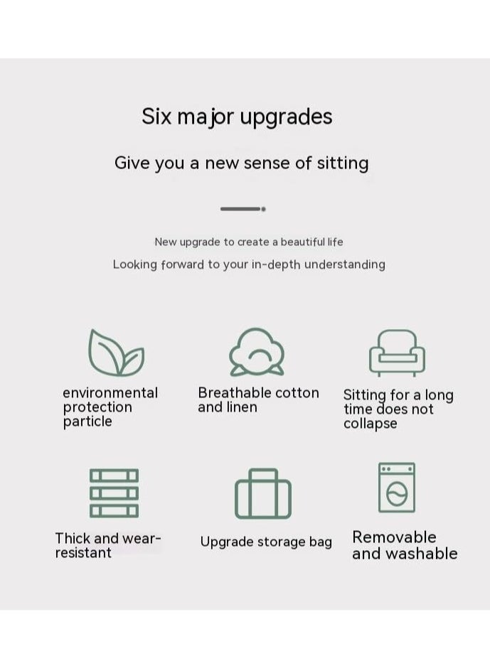 Generic - Bean Cushion, Lightweight, Seating For Two, Bean Bag, Extra Large, Bean Sofa, Fatigue Relief, Sofa Cushion, Removable, Washable, Can Be Used As An Armrest On Both Sides, Corner Sofa, Patchwork Sofa, A Small Sofa That You Can Lie Down And Sleep On In The Balcony, Soft Sofa. - Image 1