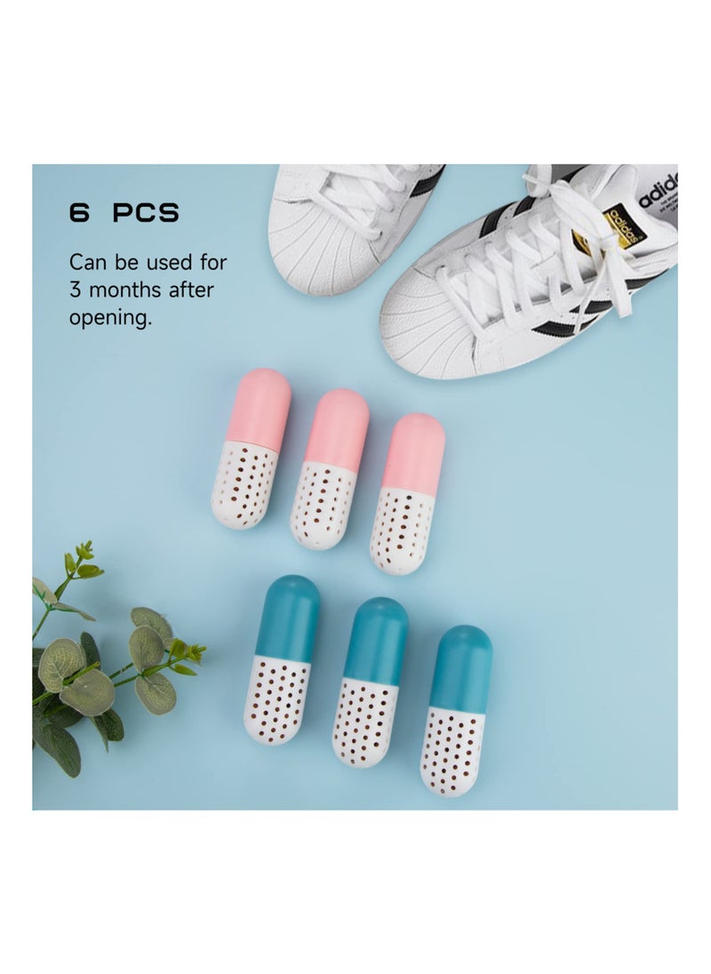 Generic - Sneaker Deodorizer Balls Capsules, Shoe Fresheners Reusable Sports Shoe Deodorizing for Sneakers Trainers Lockers Gym Bags Wardrobes Cars, Long Lasting and Easy to Use, Pink & Blue(6 Pack) - Image 1