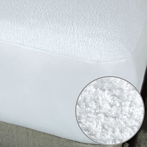 Protect-A-Bed حامي مرتبة بروتكت-أ-بد الفاخر المقاوم للماء، كينغ كاليفورنيا، أبيض - Image 3