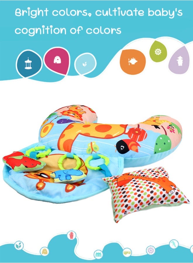 Vinnatsu Tummy Time Toys & Pillow Set for 0-3 Years Baby Head Pillow,Baby Play Pillow with 2 Bells and 1 Pendant Babies and Toddler Bedding Color High Contrast Baby Toys Gifts for Babies and Toddlers(Multicolor) - Image 4