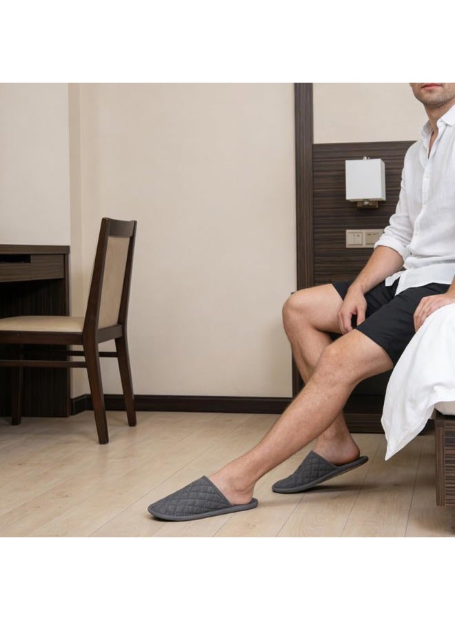 ITODA Non Disposable Travel Spa Slippers Foldable Portable Closed Toe Sandals Shoes Guest Indoor House Room Business Men Women Trip Party Washable Footwear with Bags, One Size - Image 2