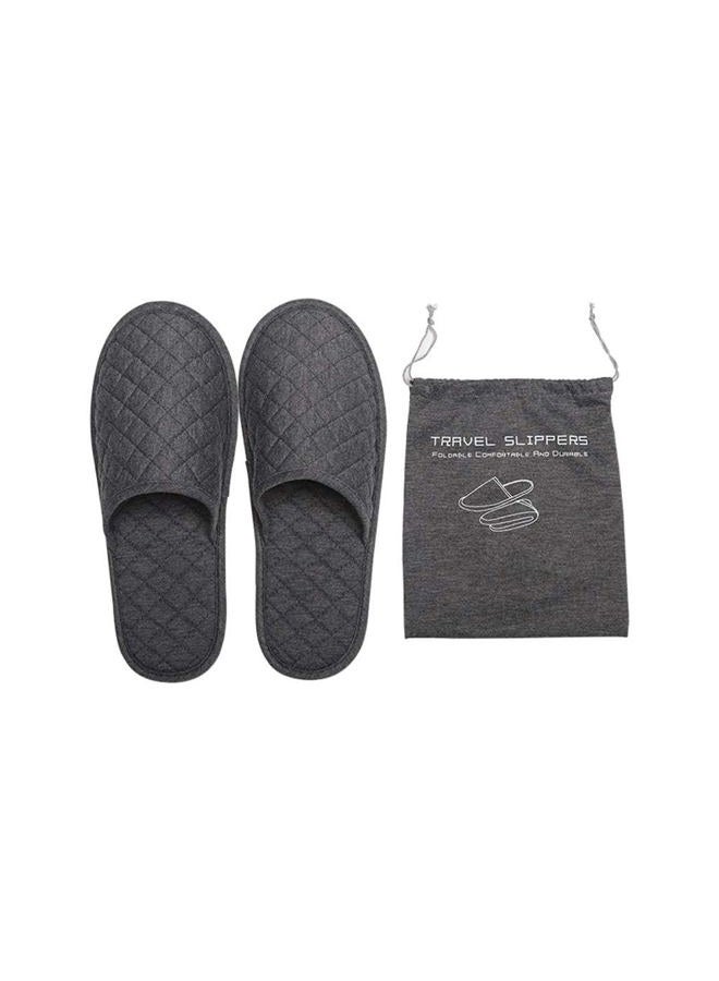 ITODA Non Disposable Travel Spa Slippers Foldable Portable Closed Toe Sandals Shoes Guest Indoor House Room Business Men Women Trip Party Washable Footwear with Bags, One Size - Image 1