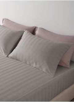 Master Home Textile Queen Microfiber Sheet Set, Queen Size 3 Pieces, Hotel Stripes Design  - Image 3