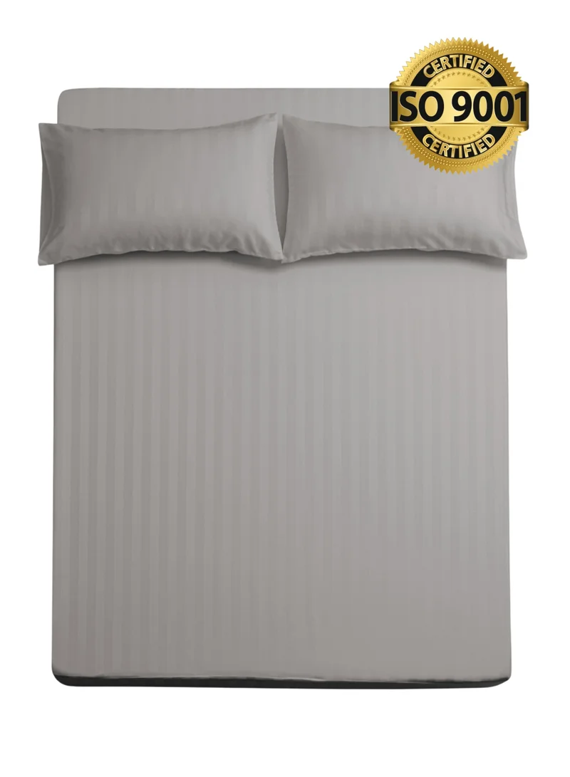 Master Home Textile Queen Microfiber Sheet Set, Queen Size 3 Pieces, Hotel Stripes Design