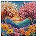 PICKFORU Diamond Plant Floral Puzzles for Adults 1000 Pieces PICKFORU Colorful Cherry Blossom Jigsaw Puzzles Quilling Paper Art Difficult Challenging Nature Mountain Scene Theme as House Decor - Image 4