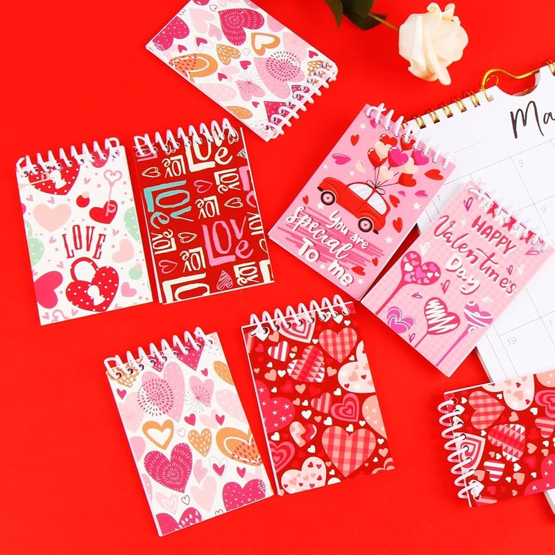CCINEE 24 Pack Mini Valentine's Day Notepads, Assorted Heart Spiral Notebooks for Valentine's Day Class School Gift Exchange Goodie Bag Stuffers Filler Supplies - Image 4