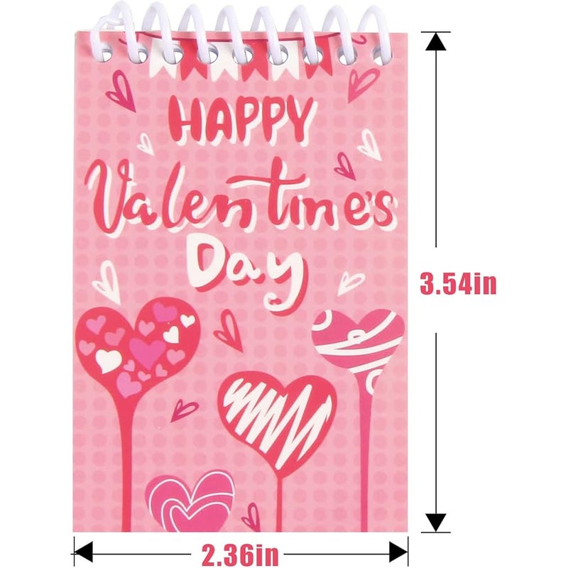 CCINEE 24 Pack Mini Valentine's Day Notepads, Assorted Heart Spiral Notebooks for Valentine's Day Class School Gift Exchange Goodie Bag Stuffers Filler Supplies - Image 2