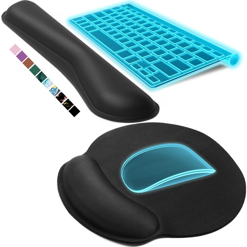 KTRIO Ergonomic Keyboard Wrist Rest, Memory Foam Wrist Rest for Computer Keyboard, Non-Slip Rubber Base for Easy Typing & Pain Relief - Image 1