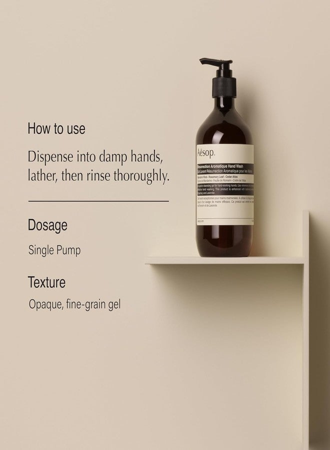 Aesop Resurrection Aromatique Hand Wash & Refill | Non-Drying Gentle Gel Hand Wash with Orange, Rosemary and Lavender Oils | 16.9oz / 500mL (Pack of 2) - Image 2