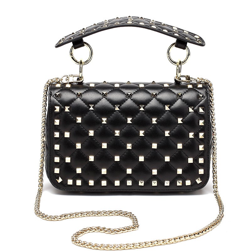 2021 New Fashion Chain Bag Sheepskin Rivet Small Square Bag Handbag Shoulder Leather Women'S Bag Guangzhou Source - Image 5
