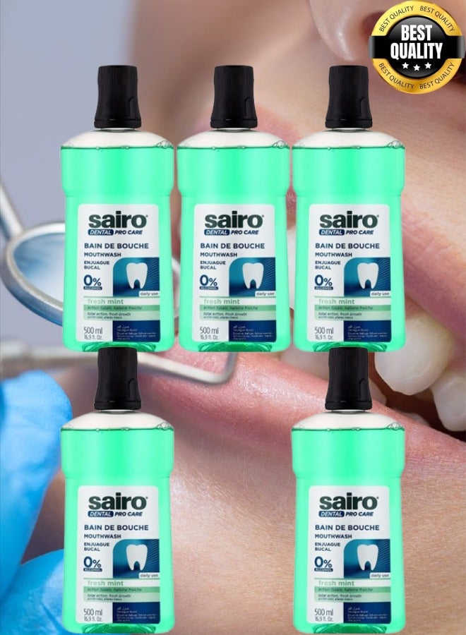 سايرو 5 قطع غسول فم من سايرو نعناع منعش 500 مل - Image 1