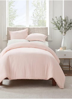 Serta SERTA Simply Clean Ultra Soft Hypoallergenic Stain Resistant 2 Piece Solid Duvet Cover Set, Blush, Twin/Twin XL  - Image 2