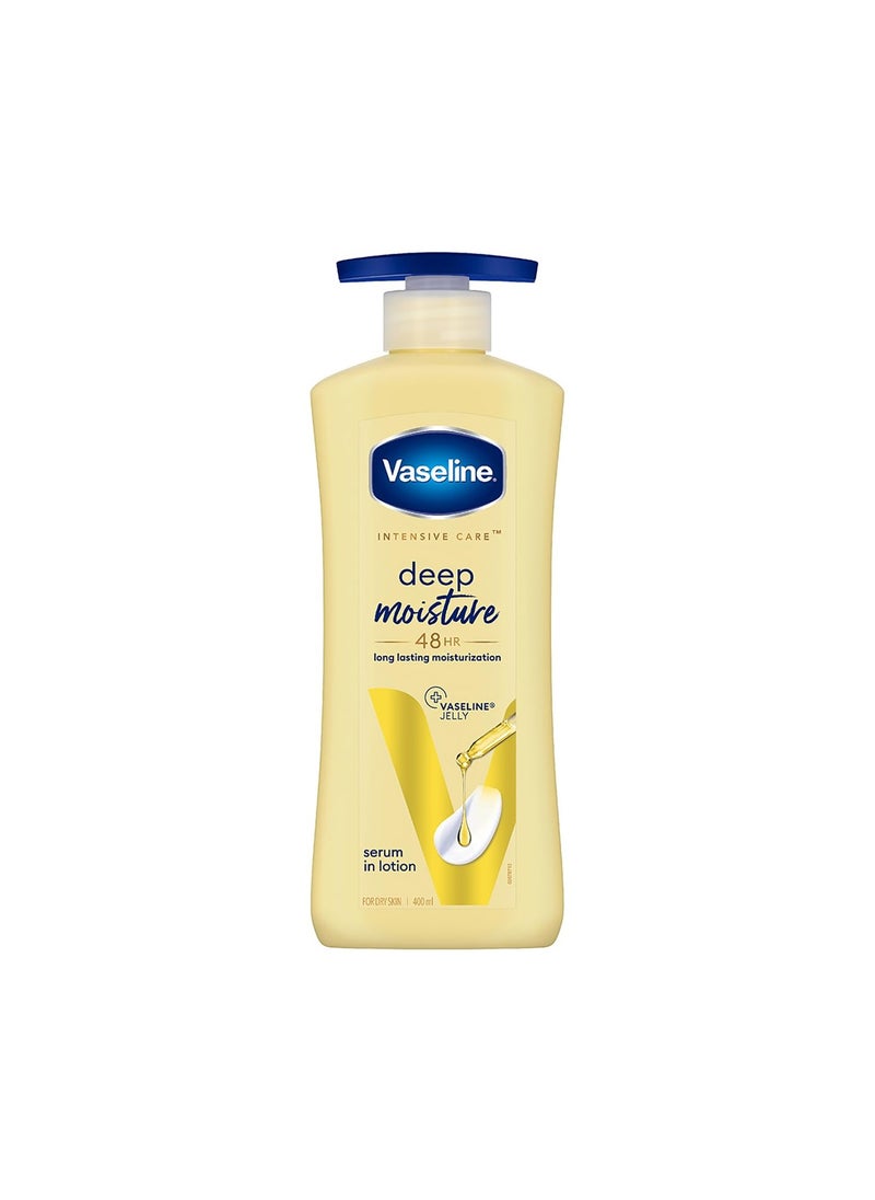 Vaseline - Vaseline Deep Moisture Serum In Lotion, 400 ml | Enriched with Glycerin for Nourished Soft Skin - Image 1
