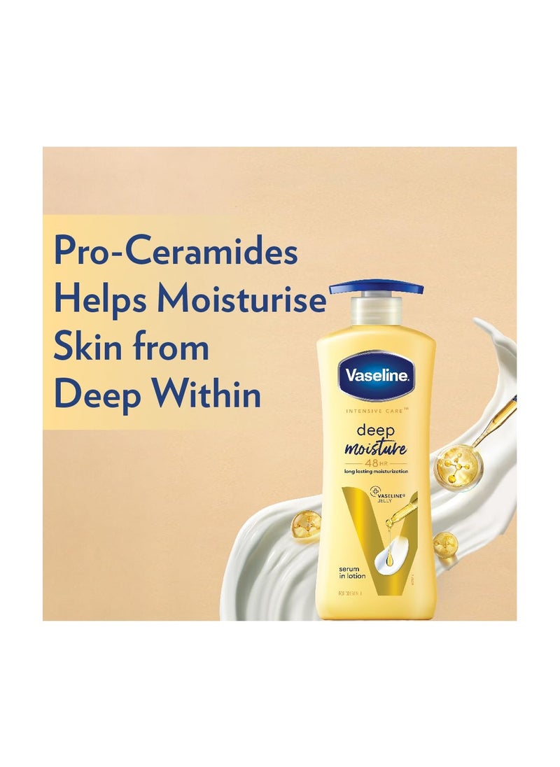 Vaseline - Vaseline Deep Moisture Serum In Lotion, 400 ml | Enriched with Glycerin for Nourished Soft Skin - Image 1