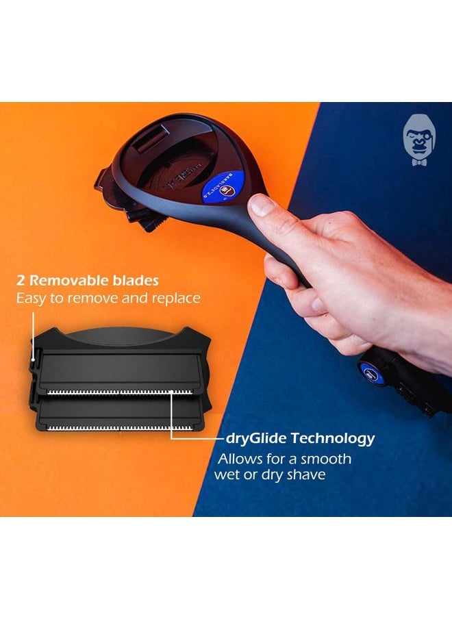 baKblade - Bakblade 2.0 Back Shavers for Men: DIY Hair Shaver, Safety Blade Technology & Ergonomic Handle, Wet & Dry Shaving (Extra Blades Included) - Image 1