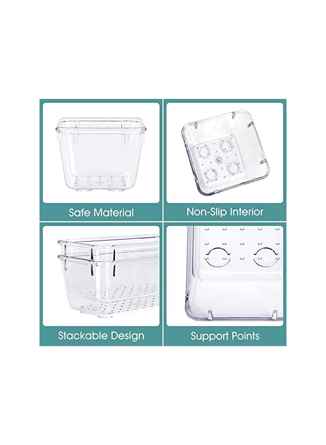 Green Tiger 25 PCS Clear Plastic Drawer Organizer Set, 4 Sizes Desk Drawer Divider Organizers and Storage Bins for Makeup, Jewelry, Gadgets for Kitchen, Bedroom, Bathroom, Office (25Pcs) - Image 3