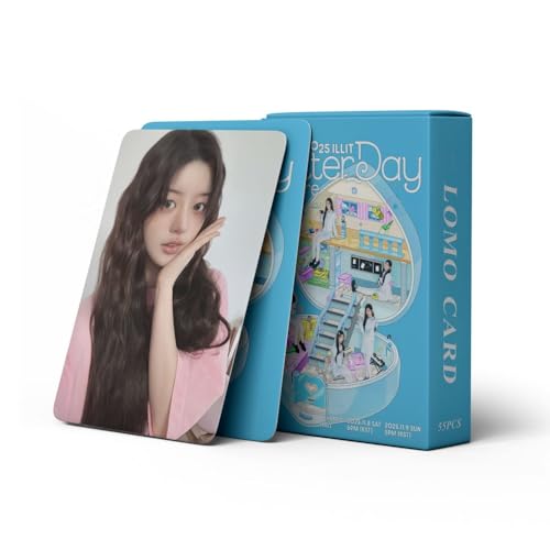 sunlelekz ILLIT 2025 Glitter Day in Seoul Laser Lomo Cards - 55PCS Photocards Set for ILLIT Fandom - Image 1