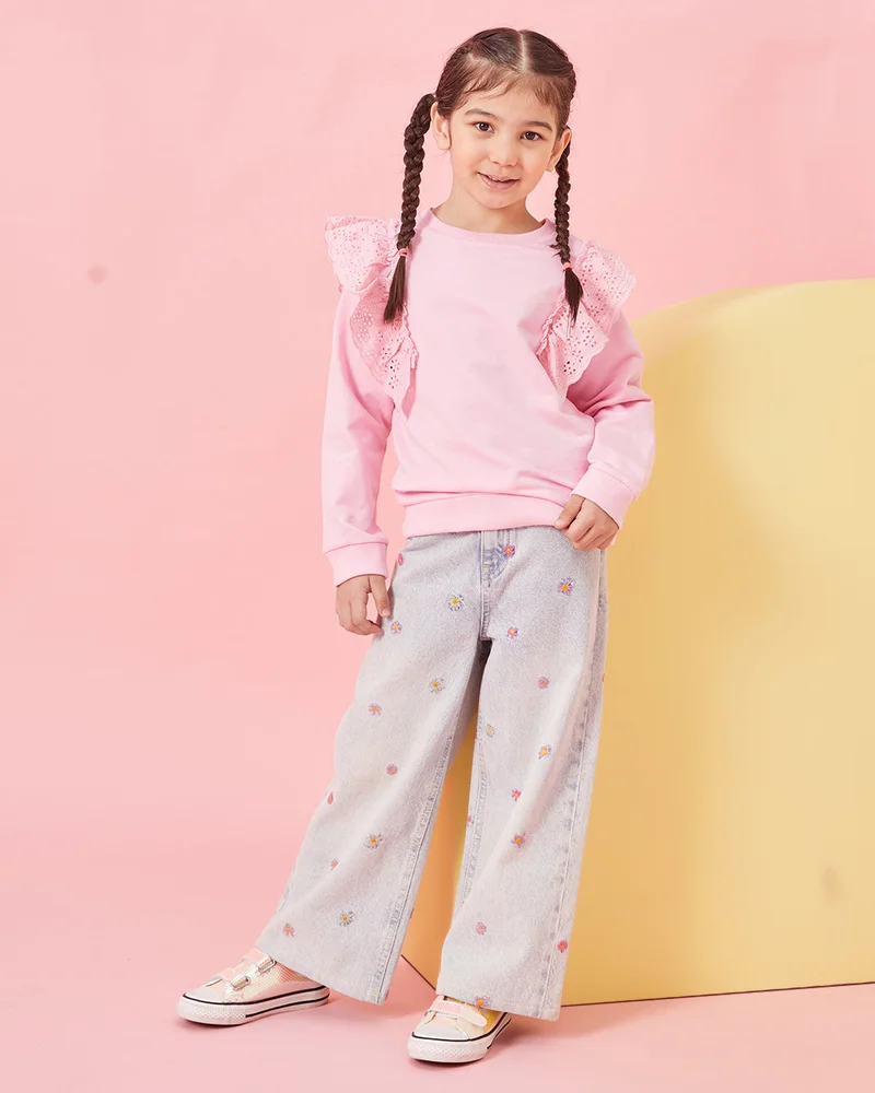 ردتاغ Girls Pink Embellished T-Shirt