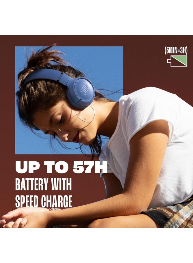 JBL Tune 520BT - Wireless On-Ear Headphones, Up to 57H Battery Life and Speed Charge, Lightweight, Comfortable and Foldable Design, Hands-Free Calls with Voice Aware - Image 3
