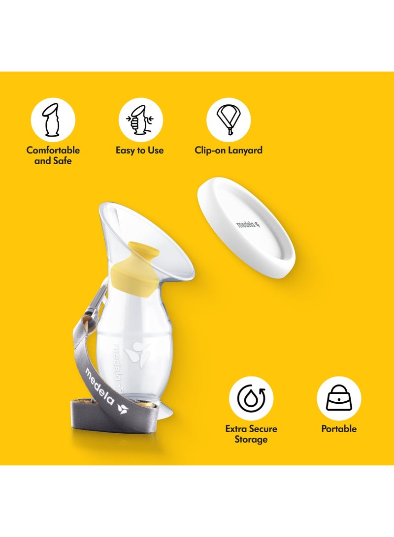 Breast Milk Collector for breastfeeding Moms, Silicone Milk Catcher, Milk Saver with a suction base and a lid for storage for everyday breastfeeding