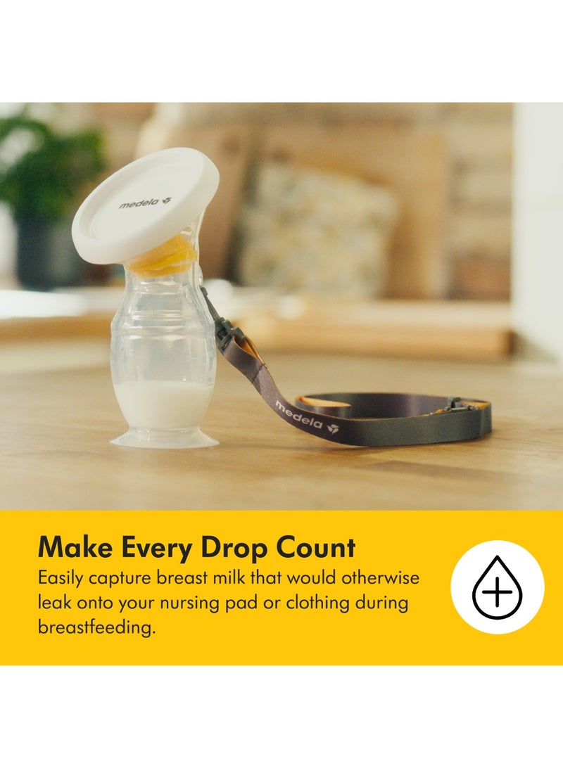 Breast Milk Collector for breastfeeding Moms, Silicone Milk Catcher, Milk Saver with a suction base and a lid for storage for everyday breastfeeding