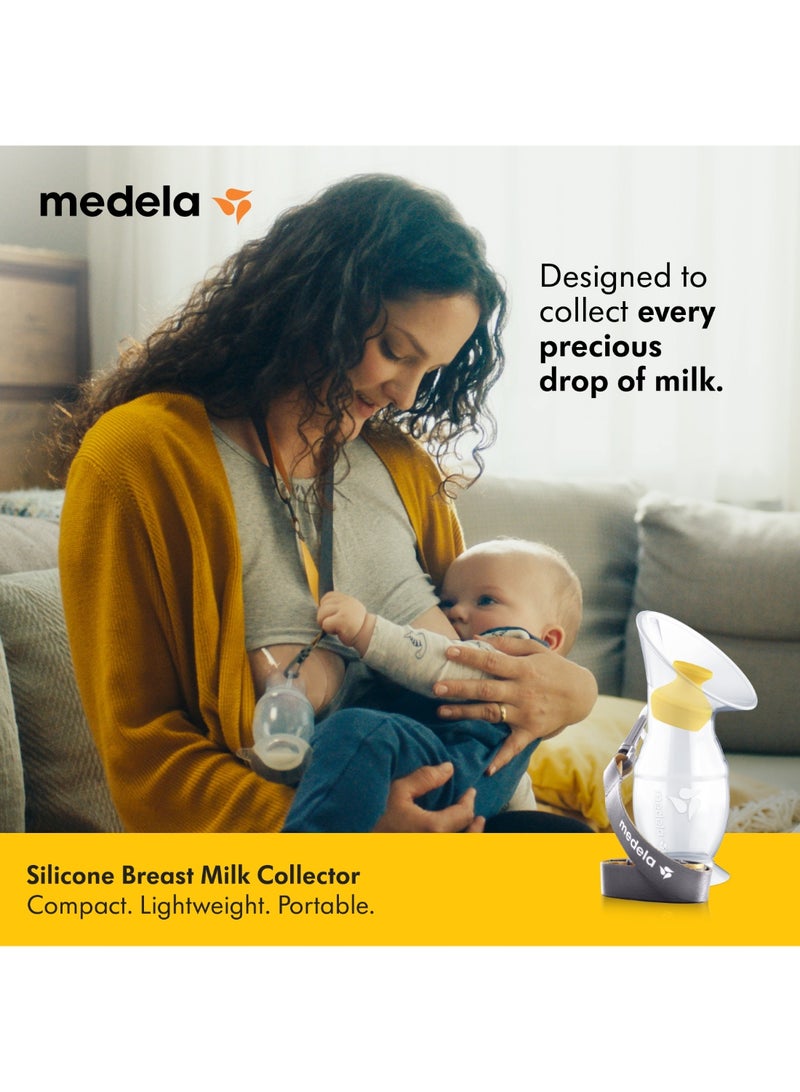 Breast Milk Collector for breastfeeding Moms, Silicone Milk Catcher, Milk Saver with a suction base and a lid for storage for everyday breastfeeding