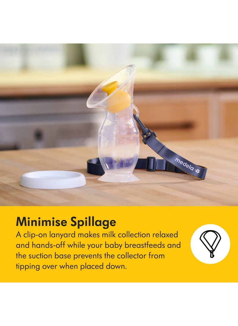 Breast Milk Collector for breastfeeding Moms, Silicone Milk Catcher, Milk Saver with a suction base and a lid for storage for everyday breastfeeding