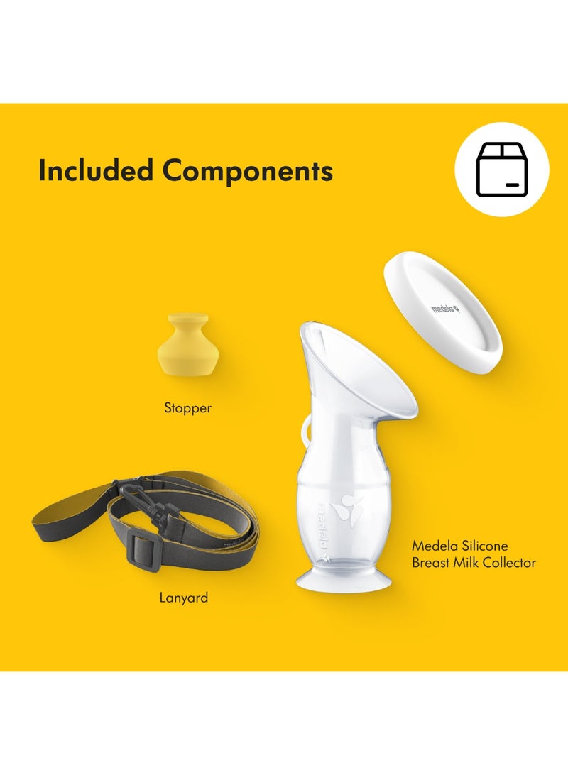 Breast Milk Collector for breastfeeding Moms, Silicone Milk Catcher, Milk Saver with a suction base and a lid for storage for everyday breastfeeding