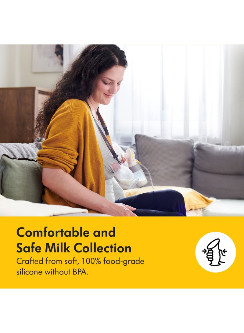 Breast Milk Collector for breastfeeding Moms, Silicone Milk Catcher, Milk Saver with a suction base and a lid for storage for everyday breastfeeding
