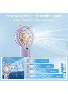 Generic Portable Handheld Fan, Handheld Fan with Water Mist Spray 4 Speeds Rechargeable Mini Fan Mist Fan Personal Small Hand Fan for Office Home Travel Outdoor  - Image 2