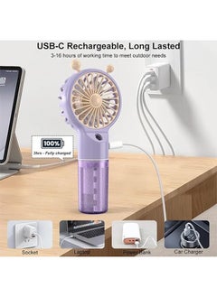 Generic Portable Handheld Fan, Handheld Fan with Water Mist Spray 4 Speeds Rechargeable Mini Fan Mist Fan Personal Small Hand Fan for Office Home Travel Outdoor  - Image 4