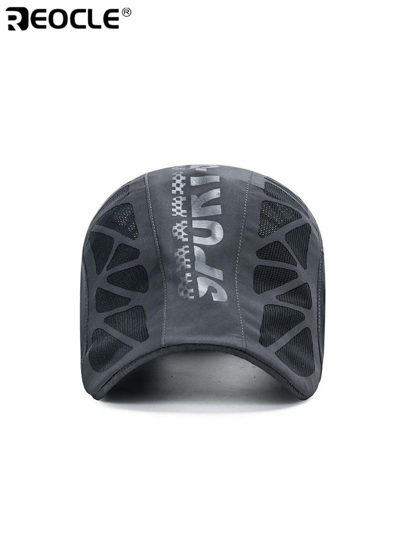 REOCLE Men’s Sports Mesh Baseball Cap Breathable and Quick-Dry Sun Protection Adjustable Snapback Polyester Fibre Suitable for Outdoor Golf and Running - Image 4