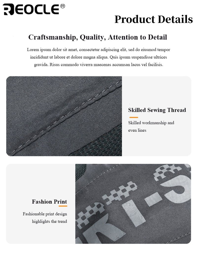 REOCLE Men’s Sports Mesh Baseball Cap Breathable and Quick-Dry Sun Protection Adjustable Snapback Polyester Fibre Suitable for Outdoor Golf and Running - Image 2