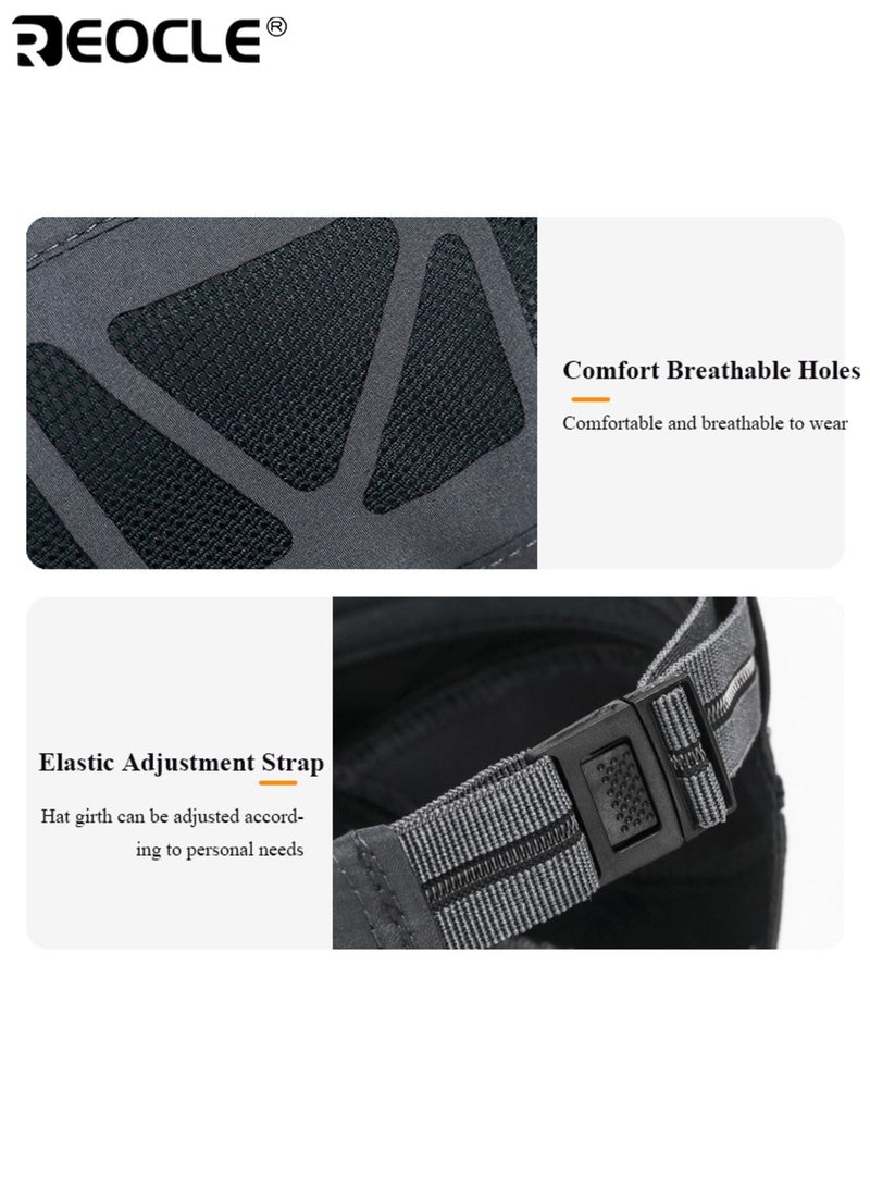 REOCLE Men’s Sports Mesh Baseball Cap Breathable and Quick-Dry Sun Protection Adjustable Snapback Polyester Fibre Suitable for Outdoor Golf and Running - Image 3