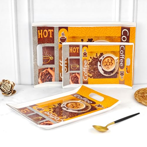 UPC U.P.C Tray Set for Serving, Tray for Multi-Use, Tray for Serving, Serving Tray Set of 3-(Small, Medium & Large) - Image 1