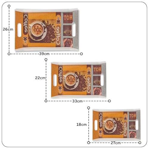 UPC U.P.C Tray Set for Serving, Tray for Multi-Use, Tray for Serving, Serving Tray Set of 3-(Small, Medium & Large) - Image 4