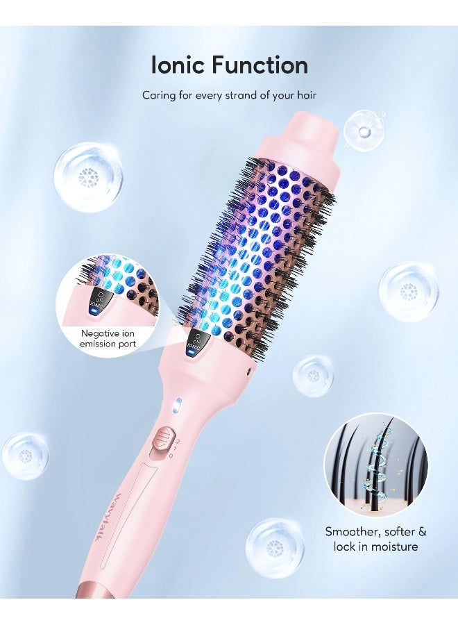 wavytalk فرشاة ويفي توك الحرارية 15 بوصة بتقنية الأيونات السلبية لخلق مظهر تصفيف الشعر تجعل الشعر أكثر لمعانًا ونعومة جهد مزدوج سهلة الاستخدام باللون الوردي - Image 2