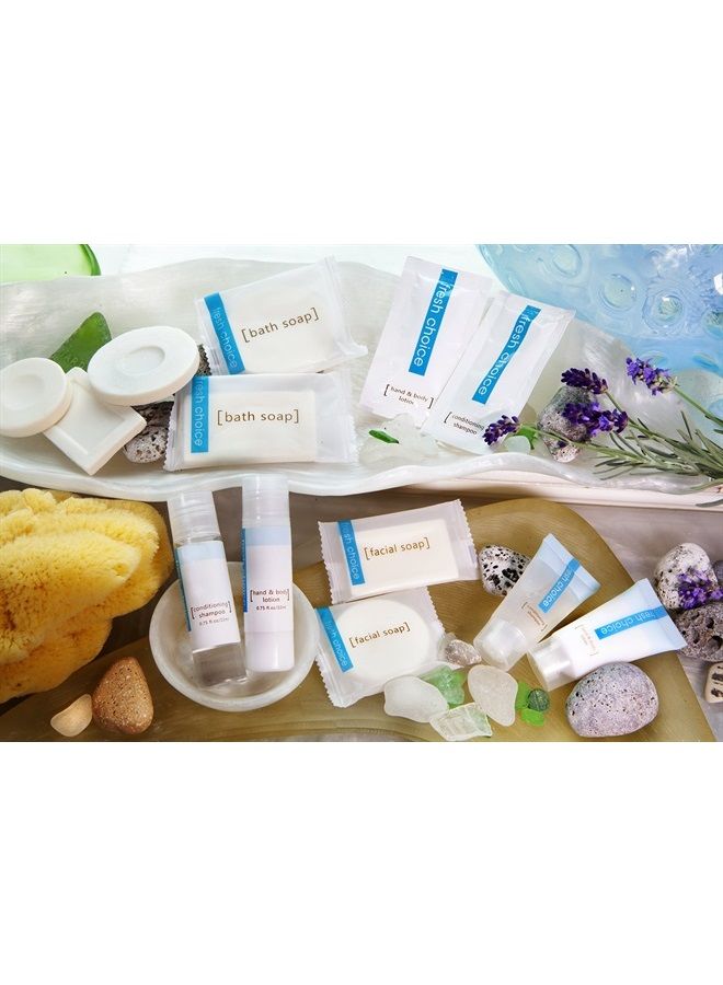 fresh choice Bulk Soaps 0.85 oz | 50 Pack Travel Size Individually Wrapped Bars | Small Toiletries for Guest Bathroom, Vacation Rentals, Airbnb, VRBO, Charity Donations, Hospital Amenities - Image 2