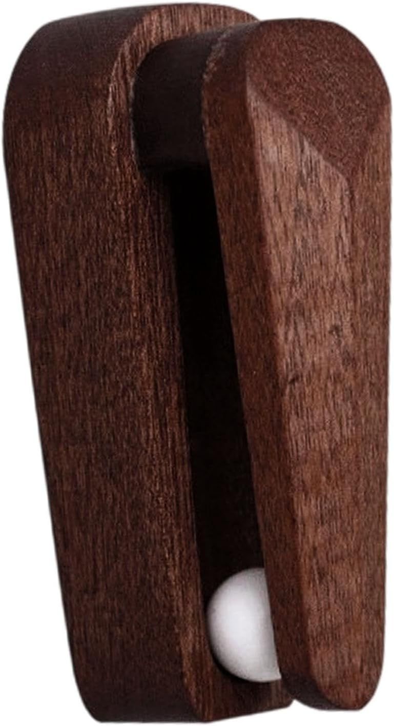 Self Adhesive Towel Hook Wood Clip Holder Keeps Towels From Falling Coffee Color - Image 1