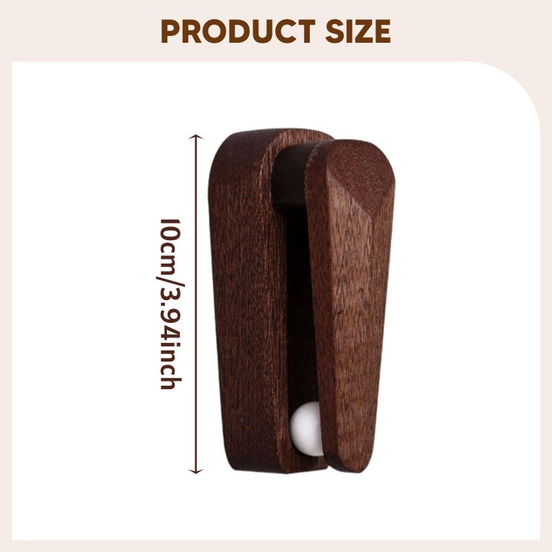 Self Adhesive Towel Hook Wood Clip Holder Keeps Towels From Falling Coffee Color - Image 5