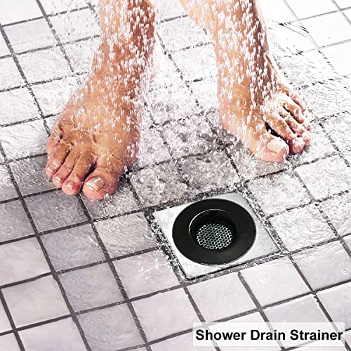 Seatery 1.75" Bathtub Drain Strainers, Shower Drain Hair Catchers, Stainless Steel Drain Filter Cover for Bathroom Laundry Floor Drain, Fit for 1.75"-3.0" Drain Hole Black - Image 5
