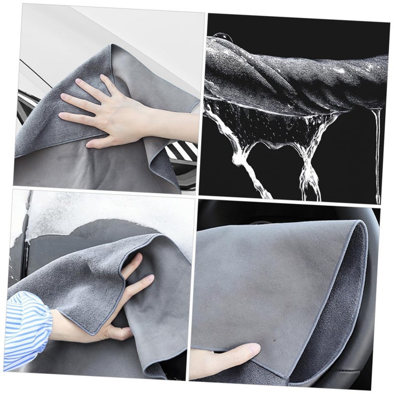 منشفة غسيل السيارات فائقة الامتصاص 30x60 سم سميكة من الشامواه لتجفيف وتنظيف السيارات - Image 4