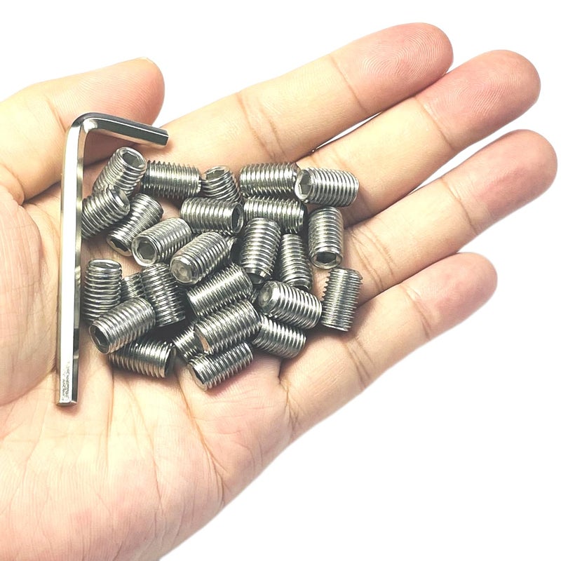 ZDingTech 30pcs 5/16-24 x 1/2" inch Set Screws 304 Stainless Steel Allen Head Hex Hexagon Socket Set Screws with Allen Wrench,Set Grub Screws Hex Allen Head Socket Set Screws.(1/2" Length) - Image 5