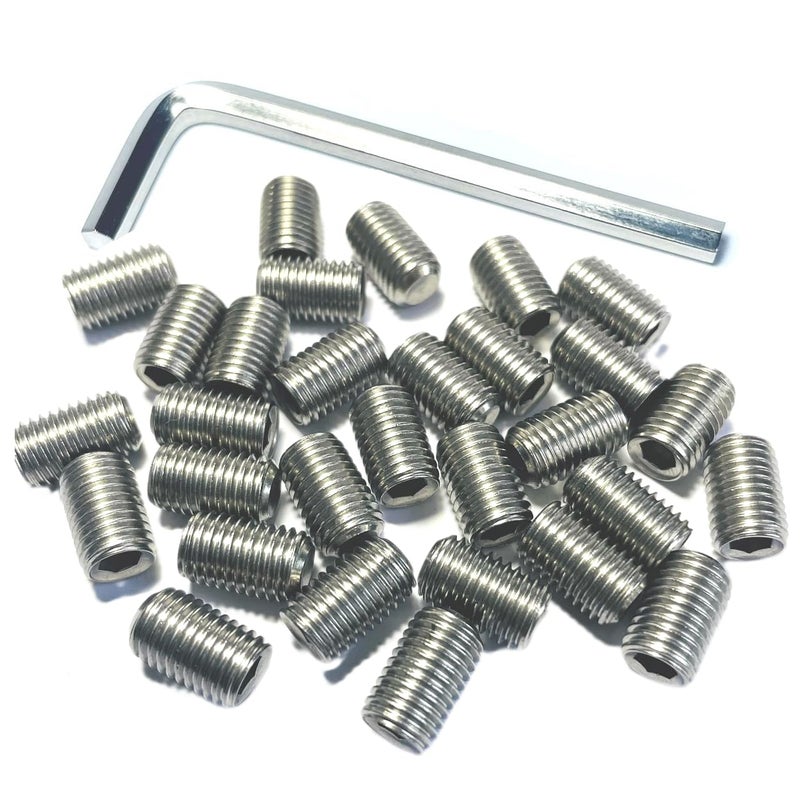 ZDingTech 30pcs 5/16-24 x 1/2" inch Set Screws 304 Stainless Steel Allen Head Hex Hexagon Socket Set Screws with Allen Wrench,Set Grub Screws Hex Allen Head Socket Set Screws.(1/2" Length) - Image 1
