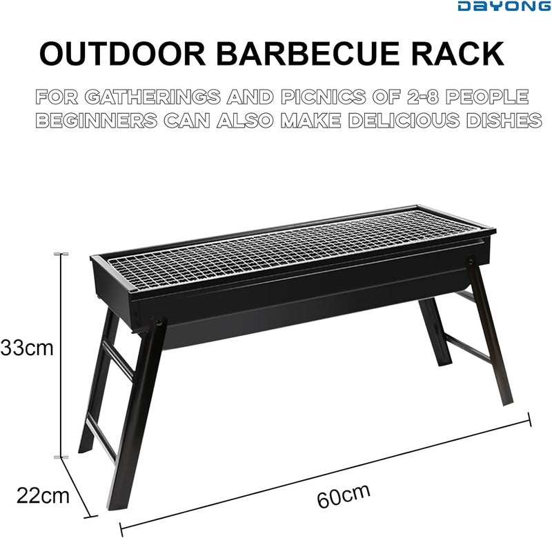 DAYONG Barbecue Grill, Portable Charcoal Grill, Foldable Barbecue Outdoor Tools for Home, Camping Cooking, Picnic, Backyard, Party - Image 2