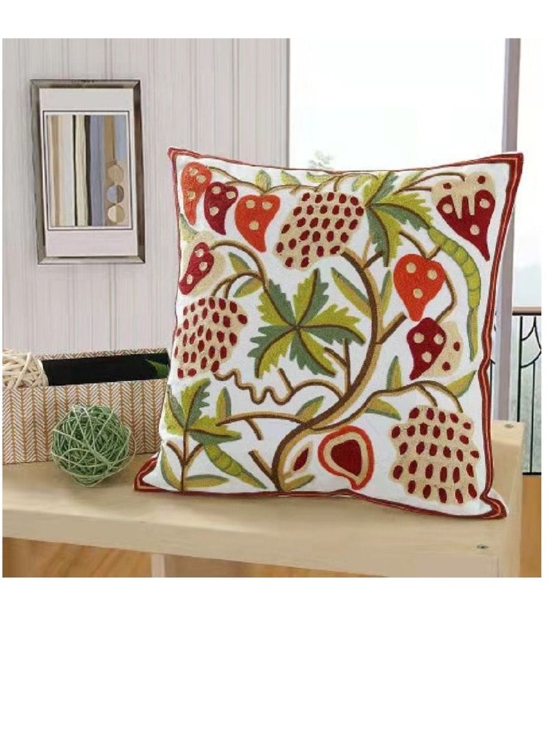 جولدن ميليون أغطية وسائد مزخرفة غطاء مطرز على شكل مربع أوروبي بتصميم زهور ديكور منزلي للأريكة والأريكة والفراش وغرفة المعيشة وكرسي السيارة والفناء 100% قطن - Image 3