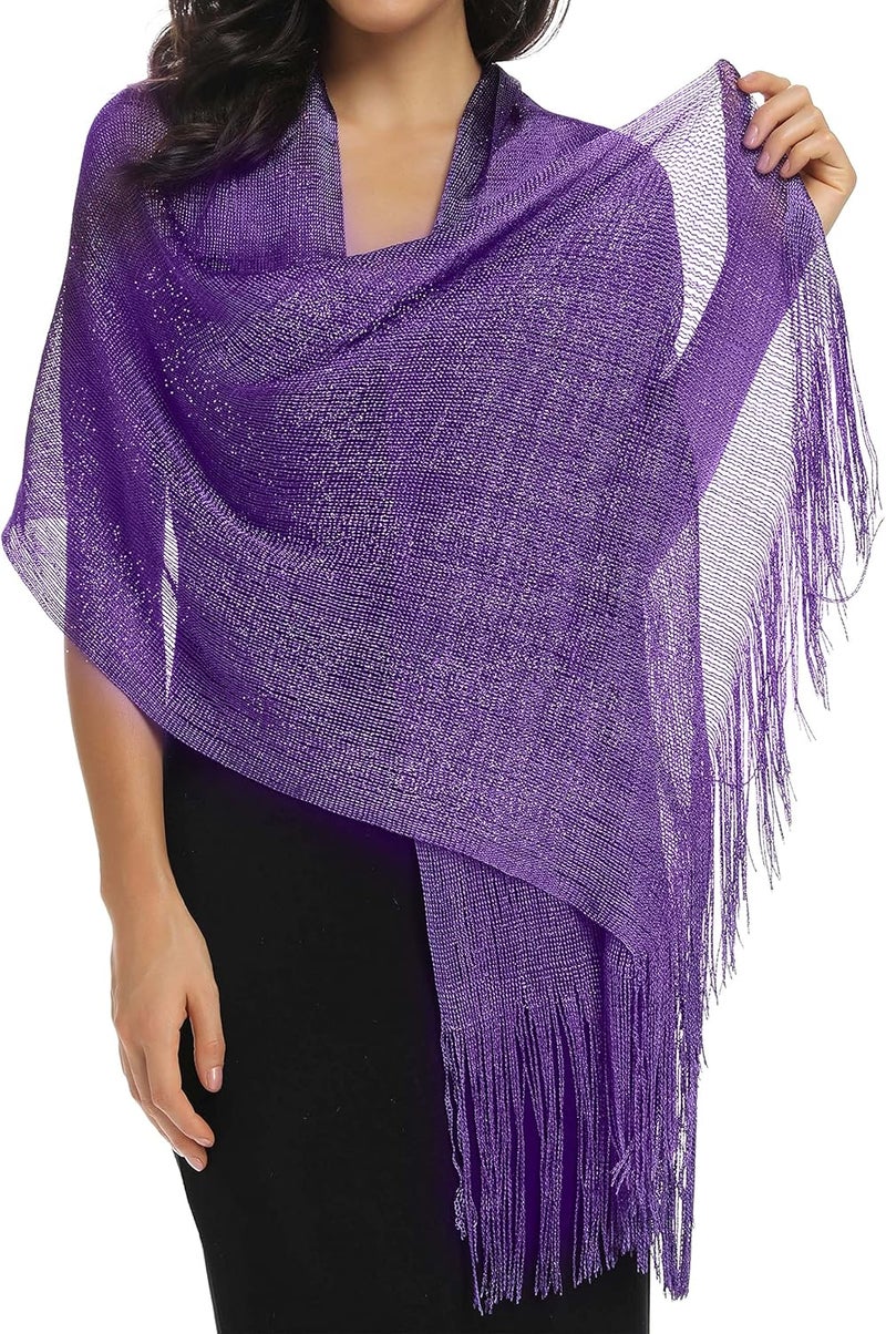 Rheane Shawls and Wraps for Evening Dress, Sparkle Shawls for Women with Buckle - Elegant Wedding Party Formal Shoulder Wrap - Image 3