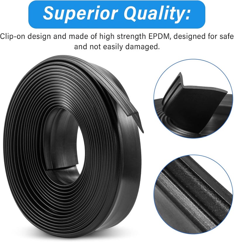 Ximoon R854056 RV Slide Out Wiper Seal 1-1/2" (Clip-On), 25' Weather Seal, Black Rubber - Image 4