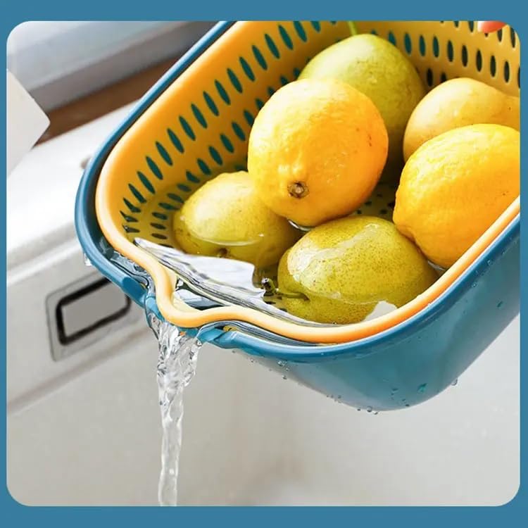 KitchEase 6 Pcs Drain Basket Set with Handles Versatile Kitchen Colander for Rice Pasta Spaghetti Fruits Vegetables ABS Plastic Strainer Bowls Cooking Pot Drainers SiftersCastleton Green - Image 2