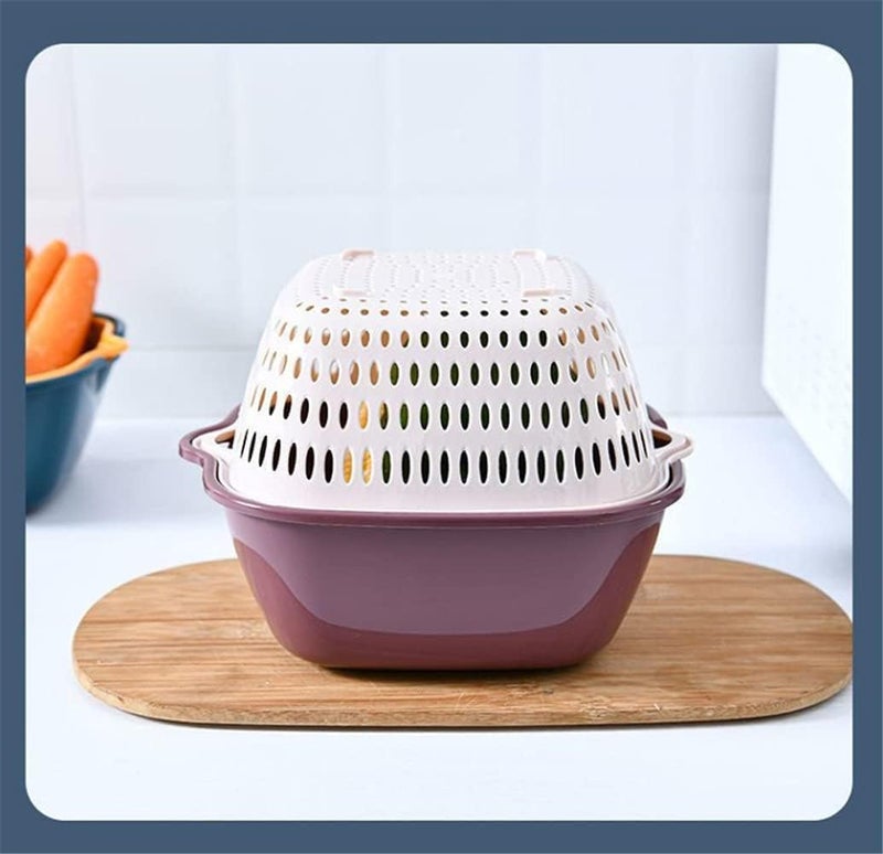 KitchEase 6 Pcs Drain Basket Set with Handles Versatile Kitchen Colander for Rice Pasta Spaghetti Fruits Vegetables ABS Plastic Strainer Bowls Cooking Pot Drainers SiftersCastleton Green - Image 3